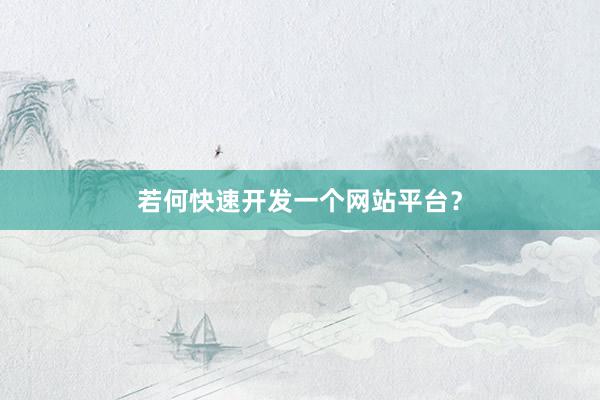 若何快速开发一个网站平台？